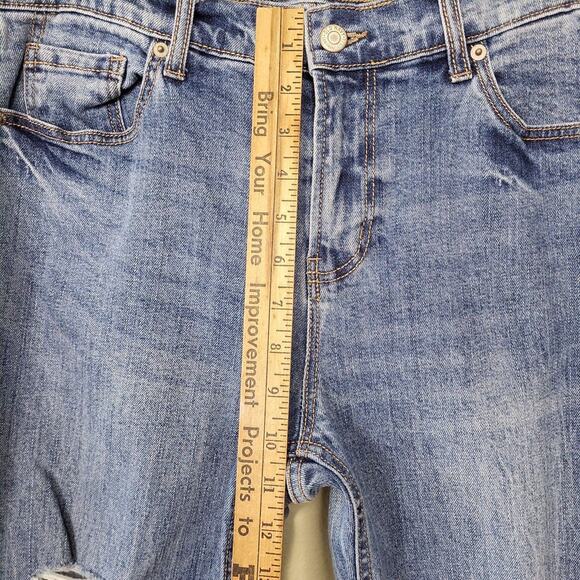 Old Navy Womens Blue High Rise Light Wash‎ Distressed Boyfriend Jeans Size 8 - Picture 10 of 12